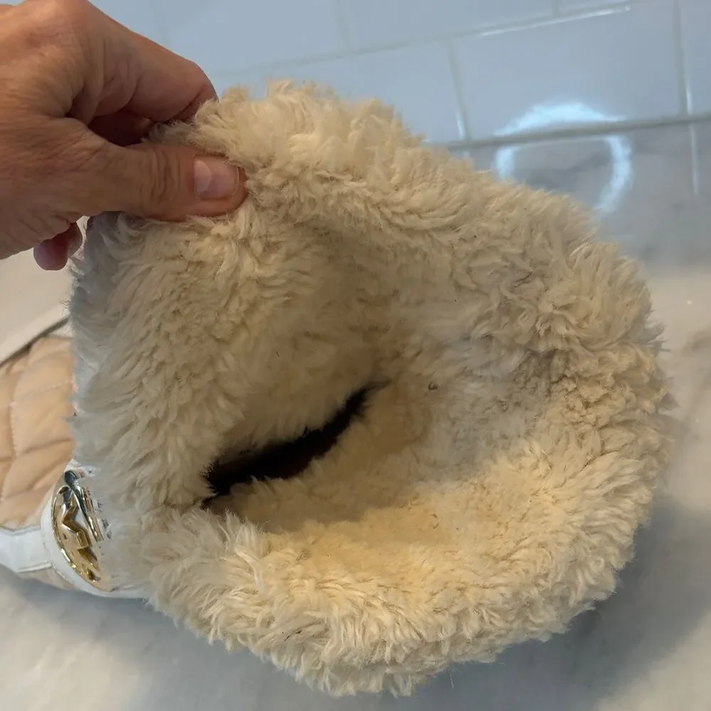 Michael Kors Boots Fulton Harness Quilted Tall Fur Lined Rainboots Winter Size 6 - Picture 16 of 17